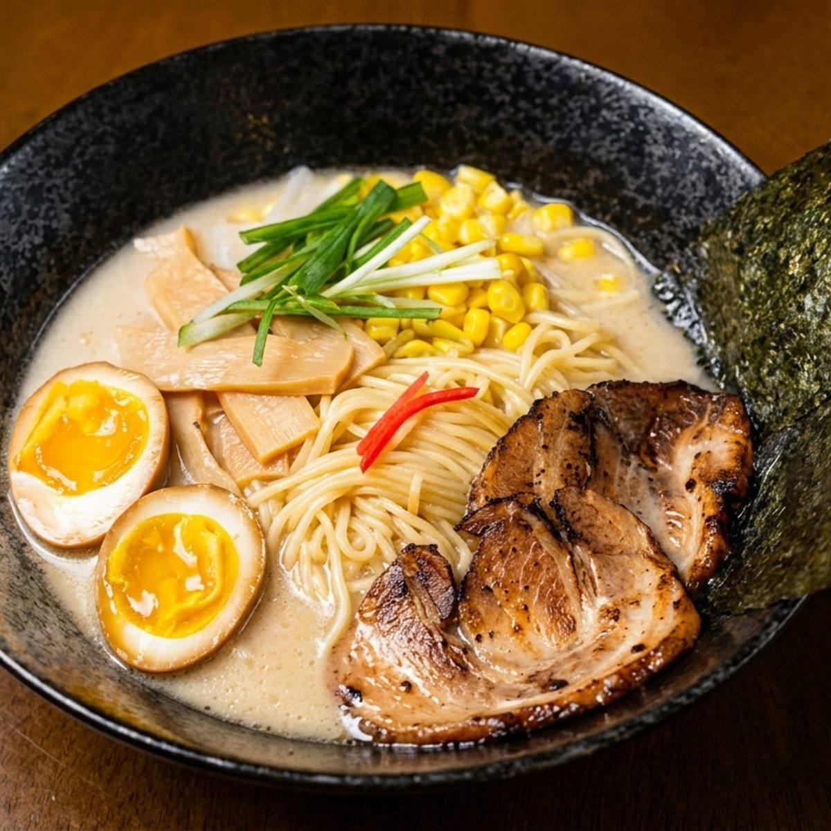Tonkotsu, Shoyu, Miso, Spicy